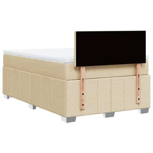Krevet s oprugama i madracem krem 120 x 200 cm od tkanine - Krema 120 x 200 cm Gladak dizajn Cijena