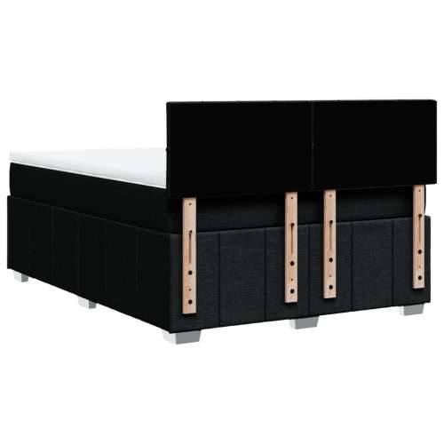 Krevet s oprugama i madracem crni 140 x 190 cm od tkanine - Crna 140 x 190 cm Blok s kvadratima Cijena
