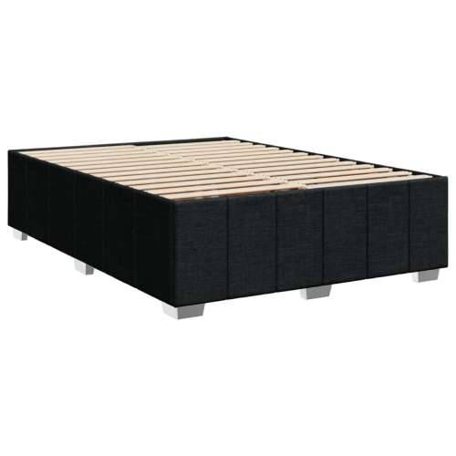 Krevet s oprugama i madracem crni 140 x 190 cm od tkanine - Crna 140 x 190 cm Blok s kvadratima Cijena