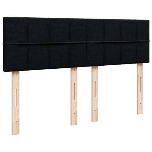 Krevet s oprugama i madracem crni 140 x 190 cm od tkanine - Crna 140 x 190 cm Blok s kvadratima Cijena