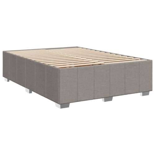 Krevet s oprugama i madracem smeđesivi 140 x 190 cm od tkanine - Sivo-smeđa 140 x 190 cm Blok s kvadratima Cijena
