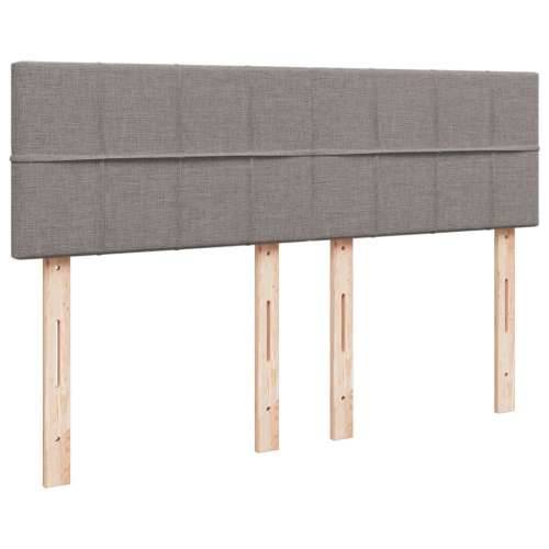 Krevet s oprugama i madracem smeđesivi 140 x 190 cm od tkanine - Sivo-smeđa 140 x 190 cm Blok s kvadratima Cijena