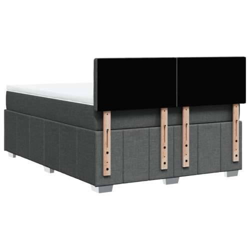 Krevet s oprugama i madracem tamnosivi 140x190 cm od tkanine Tamno siva 140 x 190 cm gumbi Cijena