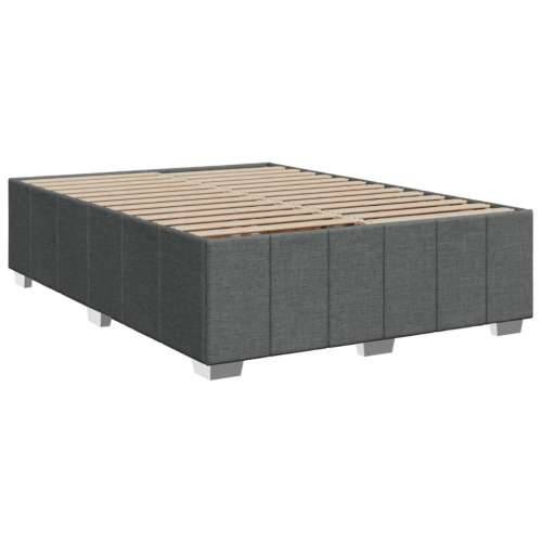 Krevet s oprugama i madracem tamnosivi 140x190 cm od tkanine Tamno siva 140 x 190 cm gumbi Cijena
