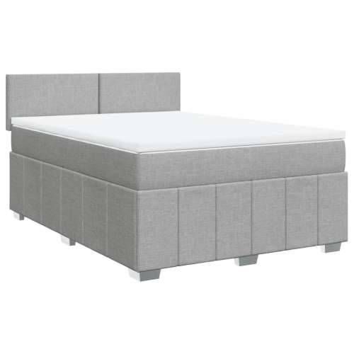 Krevet box spring s madracem svjetlosivi 140x200 cm od tkanine - Svjetlosiva 140 x 200 cm Gladak dizajn Cijena