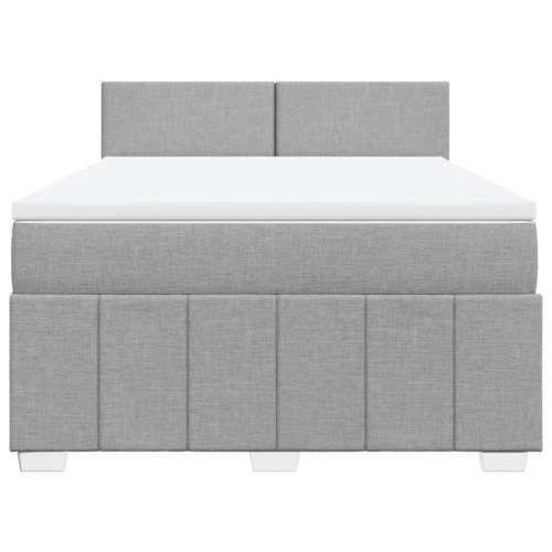 Krevet box spring s madracem svjetlosivi 140x200 cm od tkanine - Svjetlosiva 140 x 200 cm Gladak dizajn Cijena