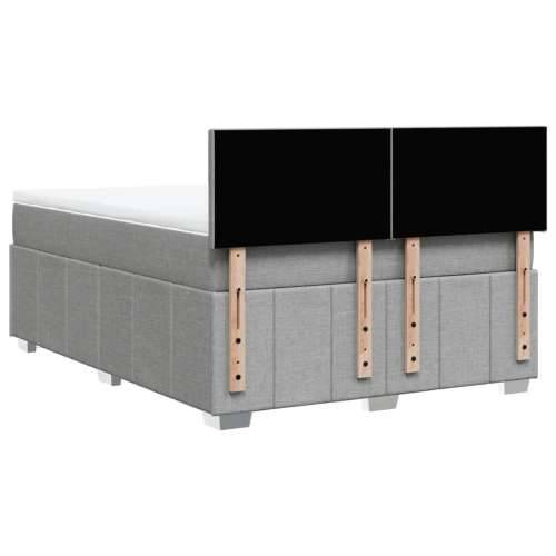 Krevet box spring s madracem svjetlosivi 140x200 cm od tkanine - Svjetlosiva 140 x 200 cm Gladak dizajn Cijena