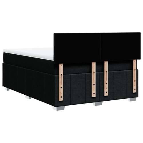 Krevet s oprugama i madracem crni 140x200 cm od tkanine - Crna 140 x 200 cm Gladak dizajn Cijena