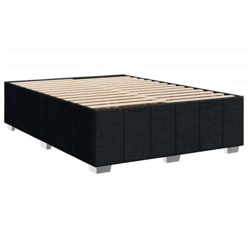 Krevet s oprugama i madracem crni 140x200 cm od tkanine - Crna 140 x 200 cm Gladak dizajn Cijena