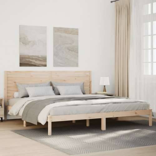 Dugi okvir kreveta bez madraca 200 x 220 cm masivno drvo - Prirodna 200 x 220 cm Cijena