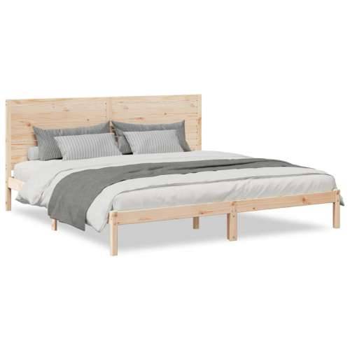 Dugi okvir kreveta bez madraca 200 x 220 cm masivno drvo - Prirodna 200 x 220 cm Cijena