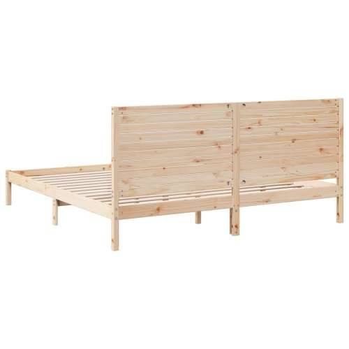 Dugi okvir kreveta bez madraca 200 x 220 cm masivno drvo - Prirodna 200 x 220 cm Cijena
