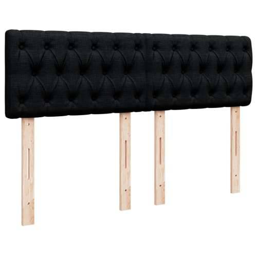 Krevet s oprugama i madracem crni 140x200 cm od tkanine - Crna 140 x 200 cm Dizajn s gumbima Cijena