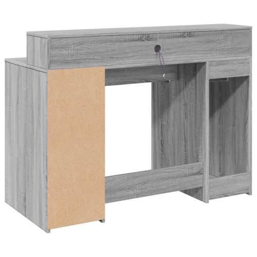 Radni stol s LED svjetlima siva boja hrasta 120x55x91 cm drveni - Sivi hrast sonoma 120 x 55 x 91 cm Cijena