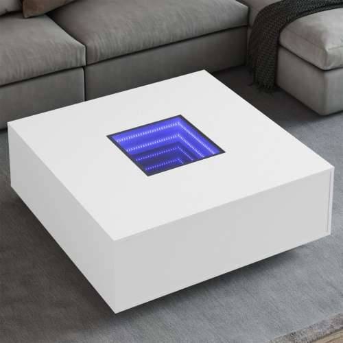Stolić za kavu s beskonačnim LED svjetlima bijeli 100x100x40 cm - Bijela 100 x 100 x 40 cm 1 Cijena