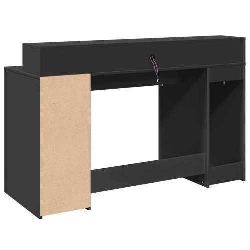 Radni stol s LED svjetlima crni 140x55x91 cm konstruirano drvo - Crna 140 x 55 x 91 cm Cijena