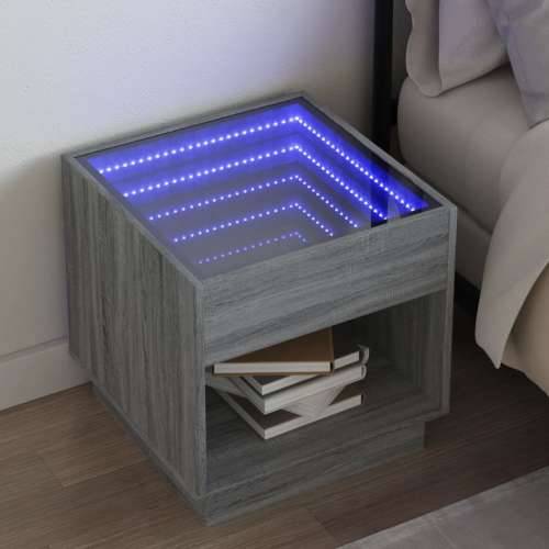 Noćni ormarić s beskonačnim LED boja hrasta 50x50x50 cm - Sivi hrast sonoma 50 x 50 x 50 cm 1 Cijena