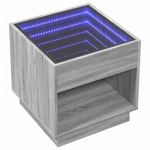 Noćni ormarić s beskonačnim LED boja hrasta 50x50x50 cm - Sivi hrast sonoma 50 x 50 x 50 cm 1 Cijena