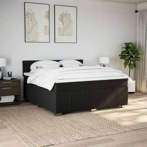 Krevet s oprugama i madracem crni 180x200 cm od tkanine - Crna 180 x 200 cm Gladak dizajn Cijena