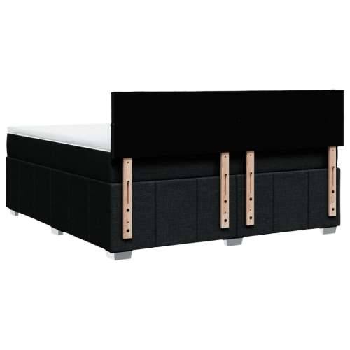 Krevet s oprugama i madracem crni 180x200 cm od tkanine - Crna 180 x 200 cm Blok s kvadratima Cijena