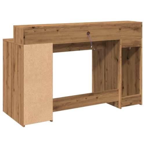 Radni stol s LED svjetlima boja hrasta 140x55x91 cm drveni - artisian oak 140 x 55 x 91 cm Cijena