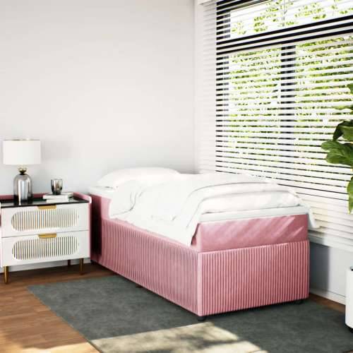 Box spring krevet s madracem ružičasti 90x190 cm baršunasti - Ružičasta 90 x 190 cm Cijena