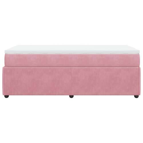 Box spring krevet s madracem ružičasti 90x190 cm baršunasti - Ružičasta 90 x 190 cm Cijena