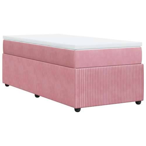 Box spring krevet s madracem ružičasti 90x190 cm baršunasti - Ružičasta 90 x 190 cm Cijena