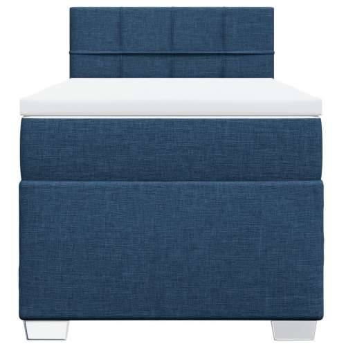 Krevet s oprugama i madracem plavi 80x200 cm od tkanine - Plava 80 x 200 cm Blok s kvadratima Cijena