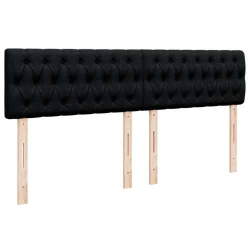 Krevet s oprugama i madracem crni 180x200 cm od tkanine - Crna 180 x 200 cm Dizajn s gumbima Cijena