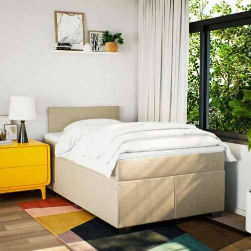 Krevet box spring s madracem krem 120 x 190 cm od tkanine - Krema 120 x 190 cm Gladak dizajn Cijena