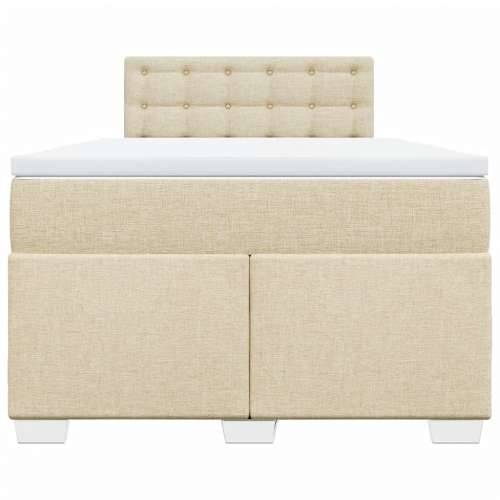 Krevet box spring s madracem krem 120 x 190 cm od tkanine - Krema 120 x 190 cm gumbi Cijena