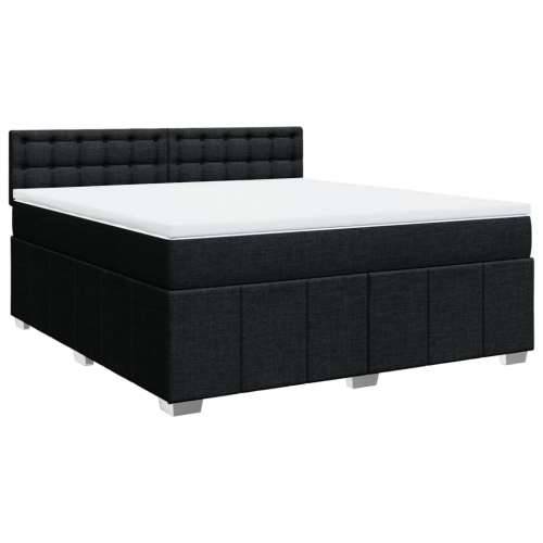 Krevet s oprugama i madracem crni 180x200 cm od tkanine Crna 180 x 200 cm gumbi Cijena