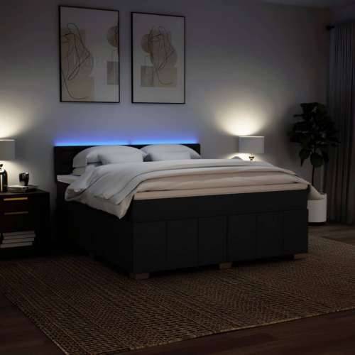 Krevet s oprugama i madracem crni 180x200 cm od tkanine Crna 180 x 200 cm gumbi Cijena