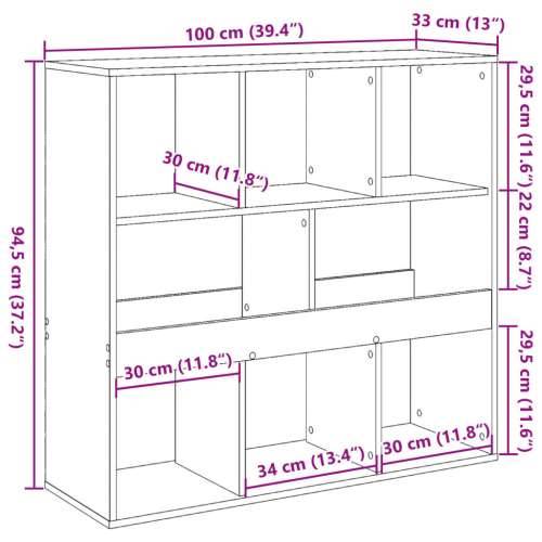 Paravan - Sobna pregrada boja betona 100 x 33 x 94,5 cm konstruirano drvo - Beton siva 1 94.5 cm Cijena