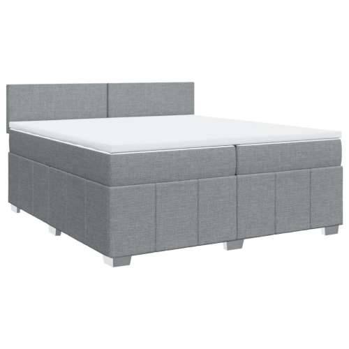 Krevet s oprugama i madracem svjetlosivi 200 x 200cm od tkanine - Svjetlosiva 200 x 200 cm Gladak dizajn Cijena