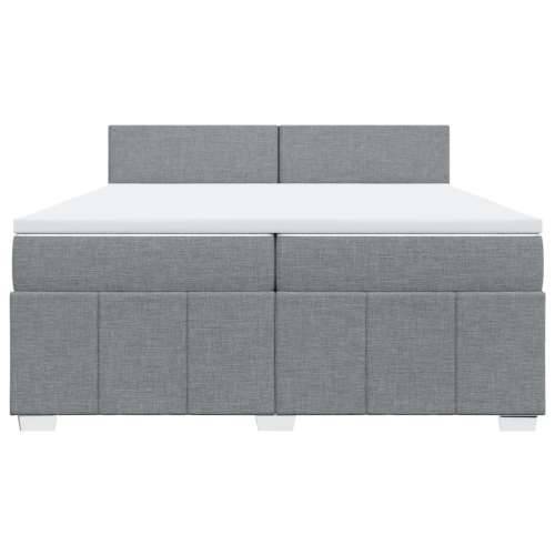 Krevet s oprugama i madracem svjetlosivi 200 x 200cm od tkanine - Svjetlosiva 200 x 200 cm Gladak dizajn Cijena