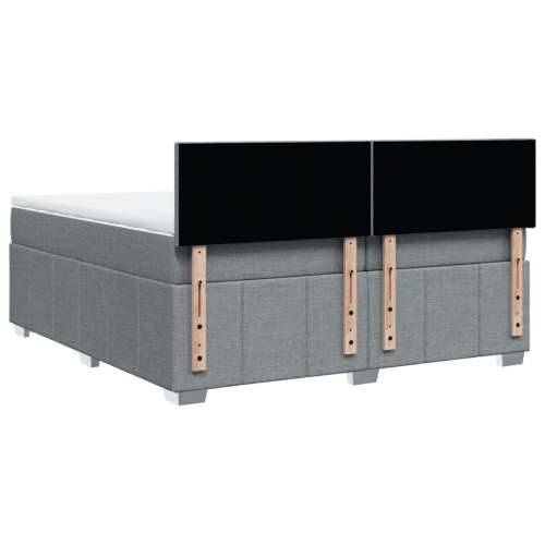Krevet s oprugama i madracem svjetlosivi 200 x 200cm od tkanine - Svjetlosiva 200 x 200 cm Gladak dizajn Cijena