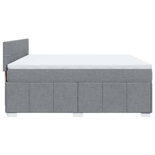 Krevet s oprugama i madracem svjetlosivi 200 x 200cm od tkanine - Svjetlosiva 200 x 200 cm Blok s kvadratima Cijena
