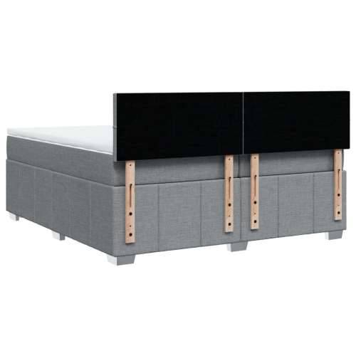 Krevet s oprugama i madracem svjetlosivi 200 x 200cm od tkanine - Svjetlosiva 200 x 200 cm Blok s kvadratima Cijena