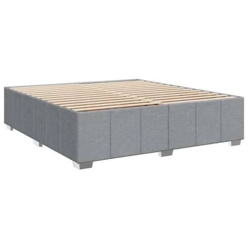 Krevet s oprugama i madracem svjetlosivi 200 x 200cm od tkanine - Svjetlosiva 200 x 200 cm Blok s kvadratima Cijena