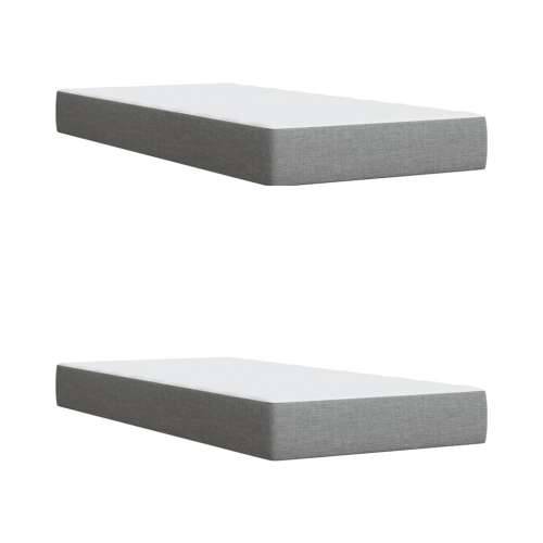 Krevet s oprugama i madracem svjetlosivi 200 x 200cm od tkanine - Svjetlosiva 200 x 200 cm Blok s kvadratima Cijena