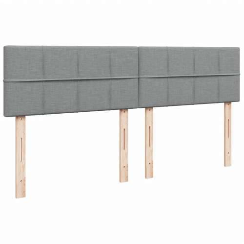 Krevet s oprugama i madracem svjetlosivi 200 x 200cm od tkanine - Svjetlosiva 200 x 200 cm Blok s kvadratima Cijena