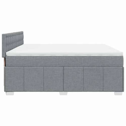 Krevet s oprugama i madracem svjetlosivi 200 x 200cm od tkanine - Svjetlosiva 200 x 200 cm gumbi Cijena