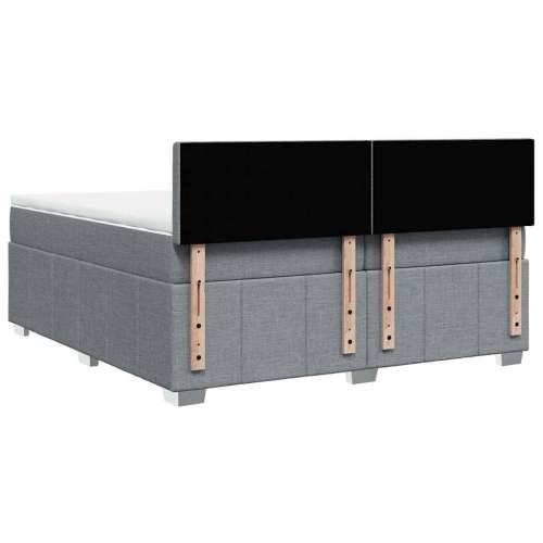 Krevet s oprugama i madracem svjetlosivi 200 x 200cm od tkanine - Svjetlosiva 200 x 200 cm gumbi Cijena