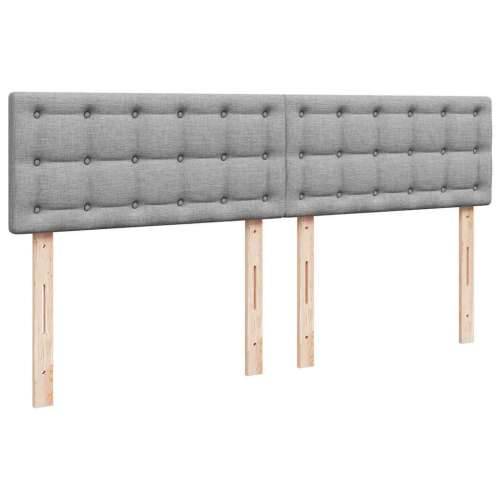 Krevet s oprugama i madracem svjetlosivi 200 x 200cm od tkanine - Svjetlosiva 200 x 200 cm gumbi Cijena