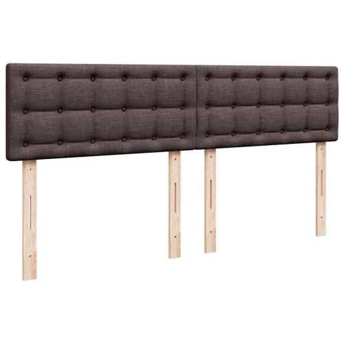 Krevet s oprugama i madracem tamnosmeđi 200x200 cm od tkanine - Tamno smeđa 200 x 200 cm gumbi Cijena