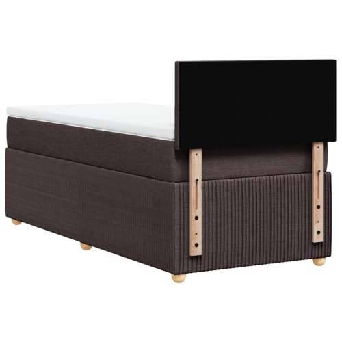 Krevet s oprugama i madracem tamnosmeđi 80x200 cm od tkanine - Tamno smeđa 80 x 200 cm Gladak dizajn Cijena