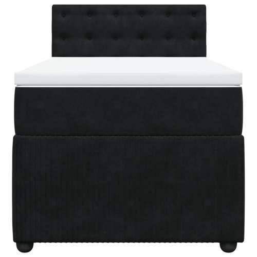 Box spring krevet s madracem crni 90x200 cm baršunasti - Crna 90 x 200 cm gumbi Cijena