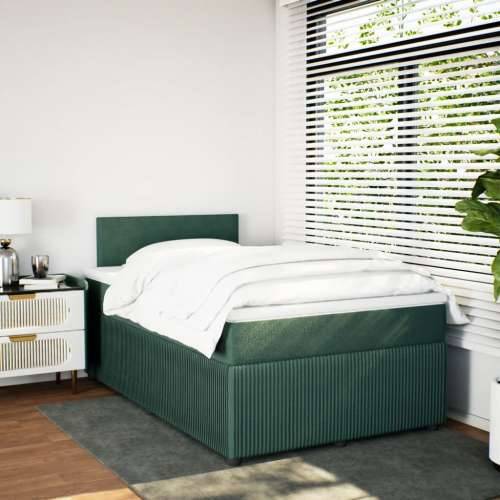 Box spring krevet s madracem tamnozeleni 120x200 cm baršunasti - Tamnozelena 120 x 200 cm Gladak dizajn Cijena
